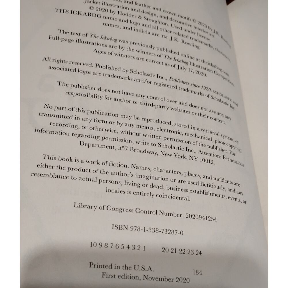 J.K. Rowling The Ickabog Hardcover First Edition 2020 Scholastic Fantasy Book - Picture 2 of 3